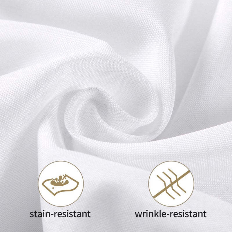 Ascoza 2pack 120 Inch White Round Tablecloth in Polyester Fabric for Wedding/Banquet/Restaurant/Parties - Image 3